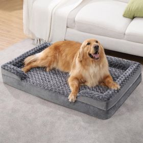 Washable Chew Proof Washable Luxury Orthopedic Dog Sofa Pet Bed For Dogs (Option: Gray-S)