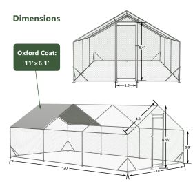 Large Metal Chicken Coop, Walk-in Chicken Run, Galvanized Wire Poultry Chicken Hen Pen Cage, Rabbits Duck Cages With Waterproof And Anti-Ultravio (Option: 3x6m)